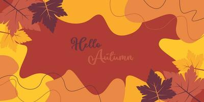 Attractive design autumn background, vector illustration for banner, greeting card, flyer, social media, website.
