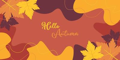 Attractive design autumn background, vector illustration for banner, greeting card, flyer, social media, website.