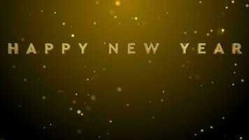 Happy new year 2024 celebration, golden text animation background video