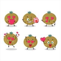 Ceylon gooseberry cartoon character with love cute emoticon vector