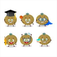 School student of ceylon gooseberry cartoon character with various expressions vector