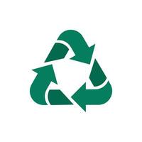 green color recycle logo symbol isolated white background vector