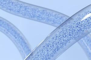 resumen antecedentes dinámica 3d partículas en vaso tubos foto
