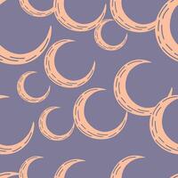 Simple moon silhouettes seamless pattern. vector