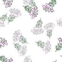 Cute unusual flower and cloud seamless pattern. Simple stylized flowers background. vector