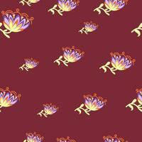 Stylized wildflower seamless pattern. Decorative naive flower botanical background vector