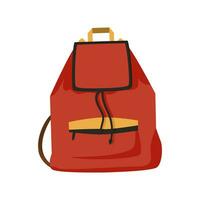Vector illustration of a red school backpack. Knapsack for books and textbooks for school and students