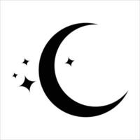 Crescent and stars. Mystic and esoteric simple icon vector