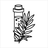 A potion in a test tube or a decoction of herbs. Mysticism and esoteric simple icon vector