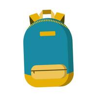 blue school backpack. Knapsack for books and textbooks for school and students vector