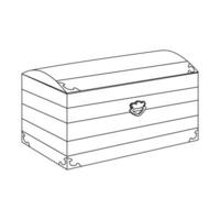 Chest simple linear icon. Rectangular wooden box with a handle. For storage, savings, things or money vector