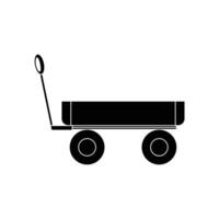 Garden cart icon simple silhouette. Gardening, trolley, and wheelbarrow. vector