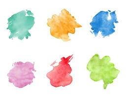 Watercolor spots set. Realistic bright colorful stains. vector