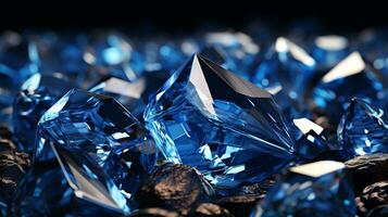 Sparkling blue diamond background photo