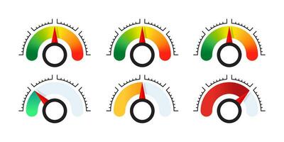 Score progress. Risk Gauge Scale. Speed dial indicator. Vector scalable graphics