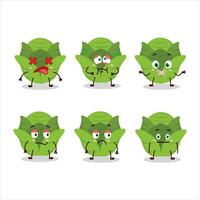 Savoy cabbage cartoon character with nope expression vector