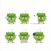 Cartoon character of savoy cabbage with various chef emoticons vector