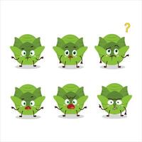 Cartoon character of savoy cabbage with what expression vector