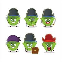 Cartoon character of savoy cabbage with various pirates emoticons vector