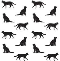 Vector seamless pattern of cats silhouette
