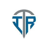 ITR letter logo. ITR creative monogram initials letter logo concept. ITR Unique modern flat abstract vector letter logo design.