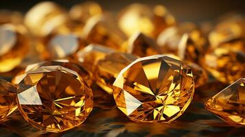 Sparkling yellow diamond background photo