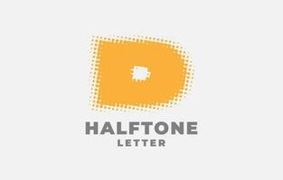 letter D halftone vector logotype design