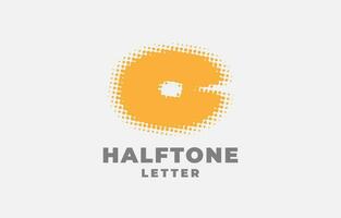 letter C halftone vector logotype design