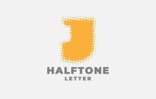 letter J halftone vector logotype design