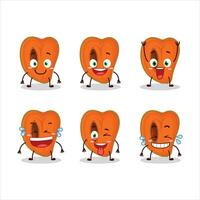 Cartoon character of slice of zapote with smile expression vector