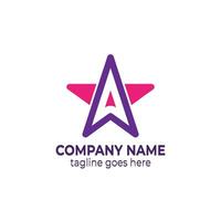 letter a star logo design vector