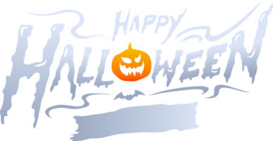 Halloween lettre logo avec bannière png