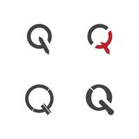 Q Letter Icon And Symbol Template vector