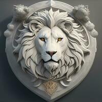 Lion Head with 3D carve and sculpture photo