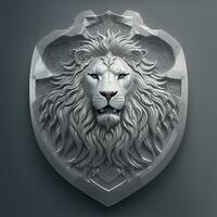 Lion Head with 3D carve and sculpture photo