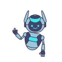 Robot character pose vector illustration. Robot mascot character design