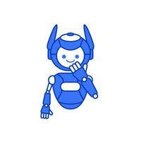 Robot mascot character pose vector illustration. Robot cartoon character illustration