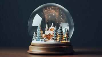 Merry Christmas Snow globe Generative AI photo