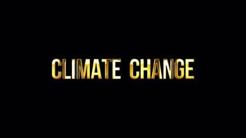 Klima Veränderung Gold Text scheinen Schleife Licht Bewegung video
