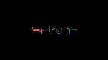 Share colorful neon laser text animation effect cinematic title video