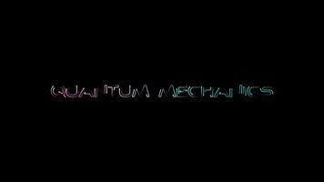 Quantum mechanics colorful neon laser text animation effect background video