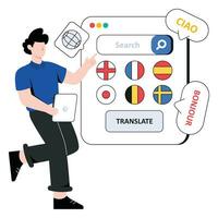 Translation Website flat style design vector illustration. stock illustration