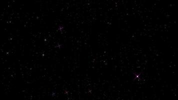 Loop pink stars particles animation on black abstract background video