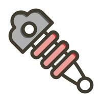 Shock Absorber Vector Thick Line Filled Colors Icon For Personal And Commercial Use.