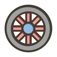 Wheel Vector Thick Line Filled Colors Icon For Personal And Commercial Use.