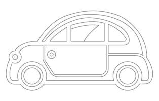 Hybrid car vector outline , A hand drawn line Hybrid Car logo ,