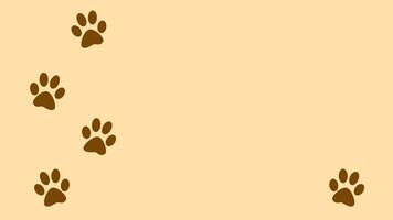 un linda naranja gato o además conocido como un jengibre gato con patas icono en ligero marrón fondo, 2d animación, 4k, animación antecedentes. video