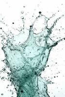 Dynamic Water Splash Water Splashes on White Background - AI generated photo