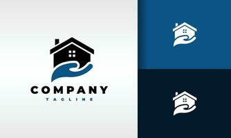 hand palm home logo vector