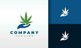 hand cannabis logo vector